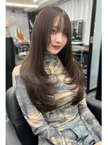 ランズ(LANDS)&nbsp;アッシュカラーザクザクレイヤーカット 【韓国ヘア 大阪 梅田】