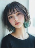 大人可愛いインナーカラー/ショート/髪質改善/韓国/ブリーチ