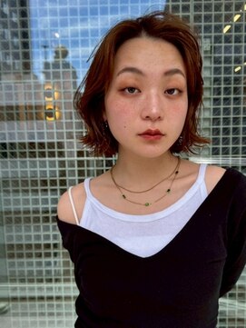 ハニーシブヤ(HONEY shibuya) くびれヘア/タッセルボブ/レイヤーカット/アプリコットオレンジ2