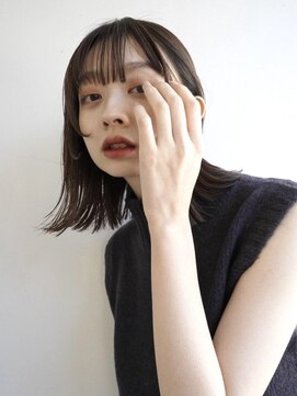 オルセン(OLSEN) ぱつっと/フェイスレイヤー/切りっぱなし/前髪あり/ブラウン