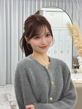 ベージュカラー×似合わせ顔まわりカット