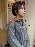 〈浅草 半個室〉オレンジブラウン×ショートボブ