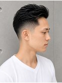メンズ オールバック スリックバック テーパーフェード