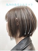 小顔/ショート/グラボブ/オリーブアッシュ/艶カラー/20代30代
