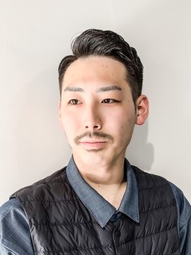 フジヤマ バーバー ショップ(FUJIYAMA BARBER SHOP) オールバック七三ツイストパーマコンマヘア