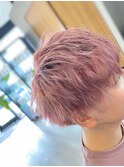 マッシュスタイル×ホワイトピンク