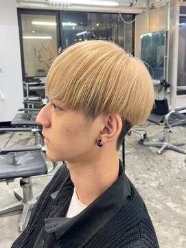 メンズヘアトーキョー 原宿(MEN'S HAIR TOKYO) 金髪マッシュストレートショートレイヤーメンズ韓国ニュアンス