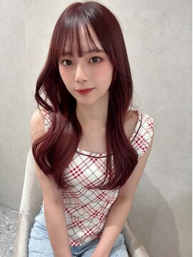 ロンド マーレ 天神大名店(Lond mare) ピンクブラウン/暖色カラー/カシスピンク/韓国ヘア/顔周りカット