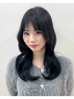 ワン バイ ジエクト(One by The Ect)&nbsp;【エアリーロング】似合わせカットフルバングレイヤー韓国ヘア