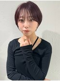 前髪あり耳掛け丸みくびれショートボブ20代30代40代50代(蘭)