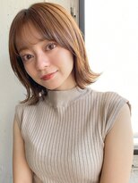 前髪 アンブレラカラー こなれミディ イメチェン ウェーブパーマ