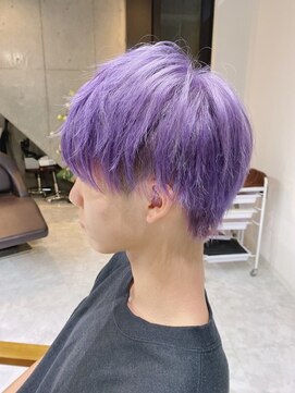 デイズ(days) ブルーパープルカラー/ブリーチダブルカラー/ ウルフカット