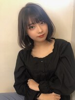 プラチナ(PLATINA)&nbsp;前髪パーマひし形ミディアムボブレイヤー韓国風外ハネ