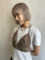 ランティ 難波駅前店(LUNTY NAMBA) ホワイトミルクティー 切りっぱなしボブ ハイトーン