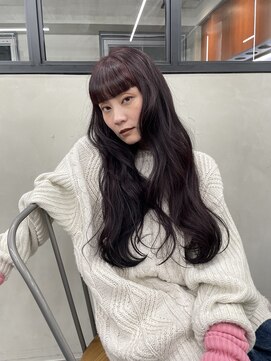 ニコ トウキョウ 渋谷(nico TOKYO) ダブルカラーチェリーレッドピンクブラウン韓国レイヤーロング