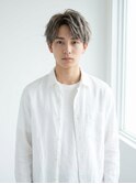 センターパートフェザーパーマ10代20代30代アッシュ