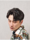 ニュアンスパーマフェザーパーマセンターパート毛流れパーマ