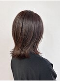 髪質改善オレンジベージュ×外ハネボブ◎ブリーチなしカラー