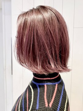 アルバム 新宿(ALBUM SHINJUKU) ピンクバイオレットカラー_外ハネボブアッシュブラウン_ba273902