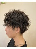アップバングツーブロウェーブパーマ