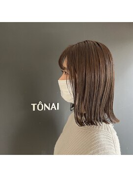 トーナイフラップ 関目店(TONAI flap) 切りっぱなしロブ×透明感ベージュ