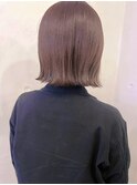 大人可愛い20代30代40代切りっぱなしボブ×シアーグレージュ