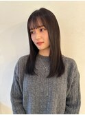 艶髪ストレート/レイヤーカット/ダークブラウン