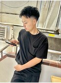 メンズ無造作フェード束感ツイストスパイラルショートストリート