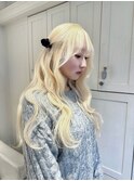 13329ブリーチ＆ダブルカラー韓国レイヤーホワイトブロンド