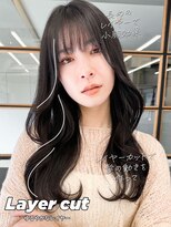 ソア 渋谷(soar)&nbsp;韓国風レイヤー大人可愛いロングシースルーバング20代30代40代