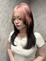 フィーリア 心斎橋堀江店(philia)&nbsp;ペールピンク×シアーブラック♪ルーツカラー