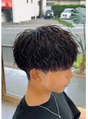 大分メンズ刈り上げショートマッシュツイストスパイラルパーマ