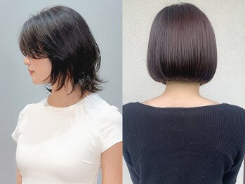 マオリ ホアロハ バイ アヌエヌエ(maoli hoaloha by anuenue)の写真/ナチュラル・オシャレ・手間いらず【ショート・ボブ】忙しい女性に人気♪白髪ぼかし・酸性ストレートも人気