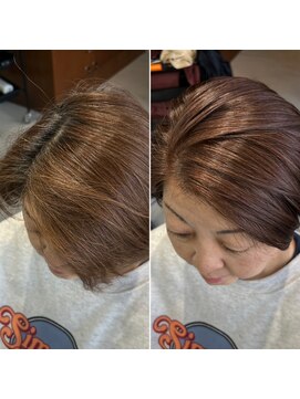 ヨロヘアー(YOLO hair) 髪が綺麗に見えるピンクブラウン/白髪ぼかし