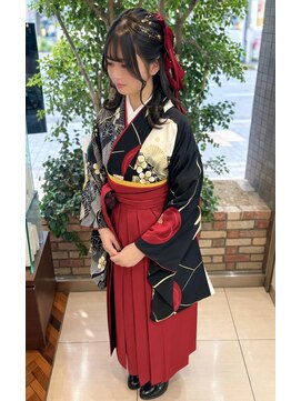 ファーレンピュアスウィート(fahren-pure-suite) 袴スタイルハーフアップリボンアレンジ