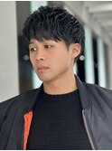 men's/メンズ/リバースセンターパート/黒染め/韓国/顔周り0608