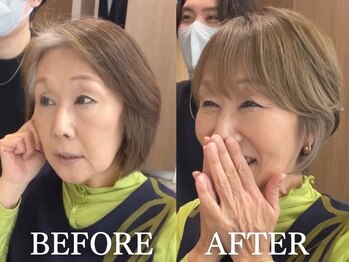 Heart's美人設計と白髪ぼかし専門店 青山表参道店 脱白髪染め/ショートヘア【ハーツ】の写真/透明感カラー,白髪ぼかしハイライトのプロによるマンツーマン施術で自分だけのサロンtimeを【青山/表参道】