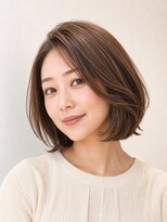 ソレイユカラー トヨカワ(SOLEIL COLOR TOYOKAWA)&nbsp;ショートナチュラルブラウン白髪ぼかし立体感ハイライト