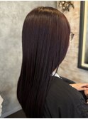 ブリーチなしダブルカラーでつくる艶レッドロング