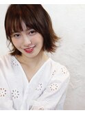 ハネ感が可愛いボブスタイル サマーアイスベージュで柔らかく