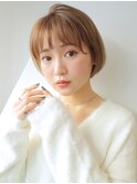 ナチュラルショートボブ_エアリーミディショートパーマ_28279