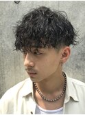 ツイストスパイラルパーマツーブロックメンズマッシュメンズヘア