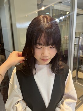 ソワンドゥ ブレス カルム 西中島店(soin de brace calme) ラベンダーブラウン×外ハネボブ