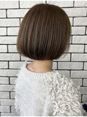 20代30代透明感ブラウンアッシュ丸みボブ