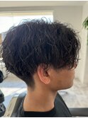 波巻きスパイラルニュアンスメンズカットパーマ