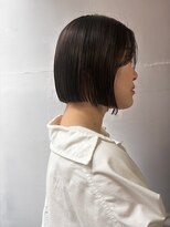 O&nbsp;黒髪暗髪切りっぱなしぱつっとボブ×小顔レイヤーカット20代30代