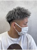 ツイストパーマ/ホワイトメッシュ/フェード/ツーブロック