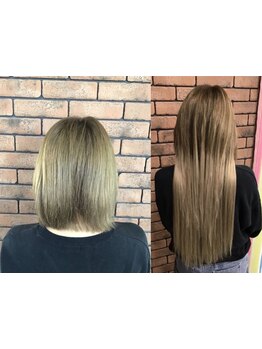 【宇女高近く】最高プラチナ人毛100％エクステを四つ編みでお付けします!全体のバランスを見てデザイン♪