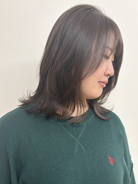 モリオフロムロンドン 松戸店(Morio from London) 【モリオ松戸　石山】外ハネくびれミディアム透明感カラー前髪有