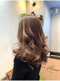 大人美人アッシュショコラアッシュ韓国風巻きモテ髪